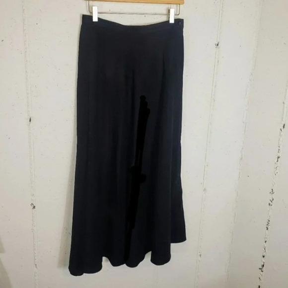 Bonnie & Norma Vintage 10P black long pleated skirt Made in USA Classic Office - Picture 3 of 5
